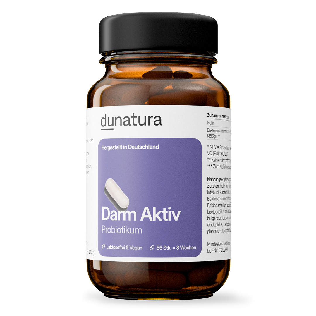 Darm Aktiv Probiotkum – mit Inulin, vegan | 56 Kapseln in Glasflasche