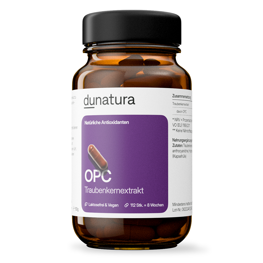 OPC (148 mg aus Traubenkernextrakt) – vegan | 112 Kapseln in Glasflasche